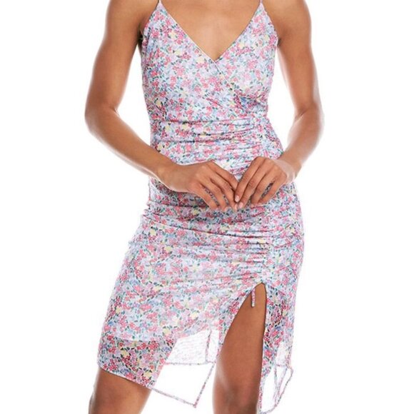 NWT BCBGeneration Women's Ruched Floral Print Sleeveless Mini Dress 14 - Picture 1 of 14